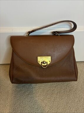 Vintage Nina Ricci Paris Canvas & Leather Handbag 👝